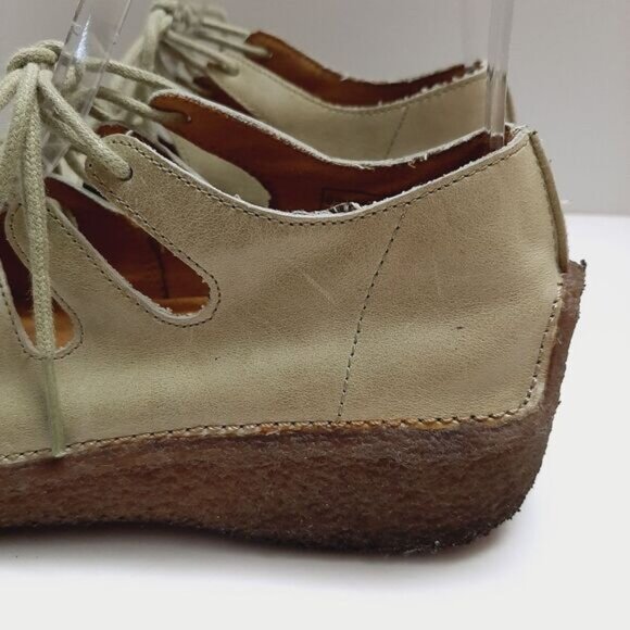 GROUNDHOG Ashland Chunky Gum Sole Lace-Up Square Toe Boho Shoes Sage Green Sz 6 - Picture 9 of 16